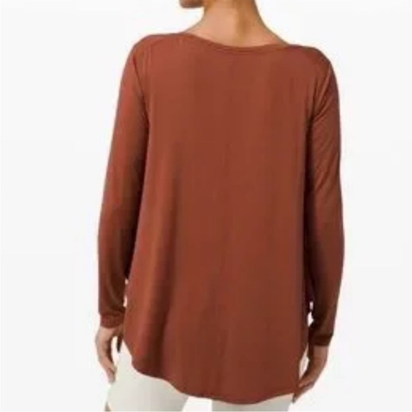 {SOLD} LULULEMON Up For Down Time Top Long Sleeve Women’s US 10 Orange - Picture 4 of 9